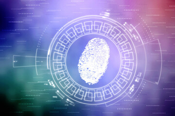 Fingerprint Scanning Technology Concept 2d Illustration
