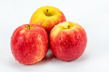 mango isolated in white background - shot in studio lighting and with water drops