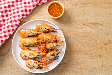 grilled river prawns or shrimps