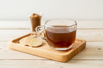 hot and sweet ginger juice glass