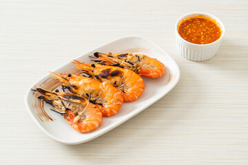 grilled river prawns or shrimps