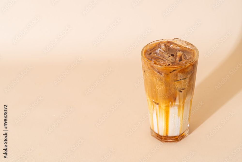 Canvas Prints caramel macchiato coffee in glass