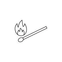 Burn match icon line style icon, style isolated on white background