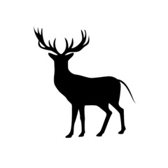 Silhouette of standing horned animal icon Isolated on white background Suitable for web apps, mobile apps and print media