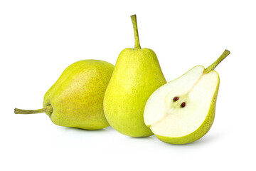 pears on a white