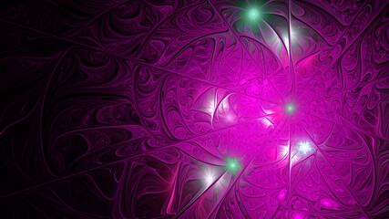 Abstract fractal art background in illustration space geometry.