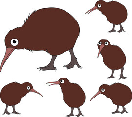 Kiwi bird character illustration