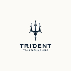 Vintage Trident Spear of Poseidon Neptune God Triton King logo design, suitable for your design need, logo, illustration, animation, etc.