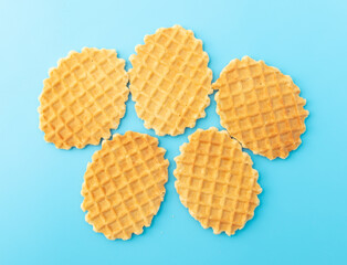 Sweet cookies isolated on blue