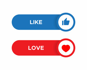 Like and Love Icon Vector in Bar Button