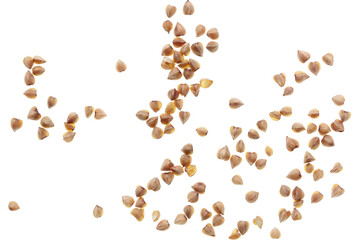 Buckwheat groats isolated on white background.