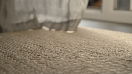 shot of jute rug closeup