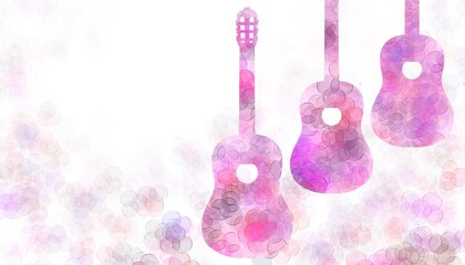 ギターのシルエットをデザインし、コピースペースをつけたイラスト