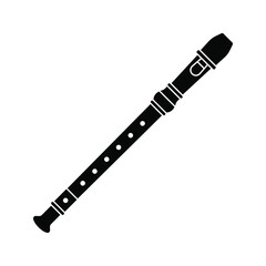 Flute icon. flute musical instrument sign. vector illustration