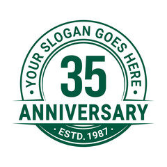 35 years anniversary logo design template. 35th anniversary celebrating logotype. Vector and illustration.
