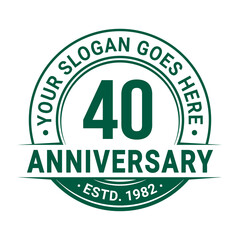 Fototapeta premium 40 years anniversary logo design template. 40th anniversary celebrating logotype. Vector and illustration. 