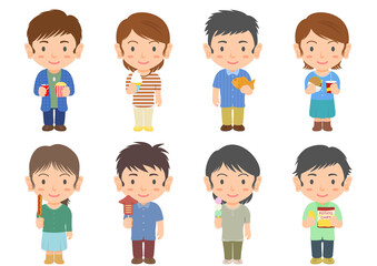 間食をする人々