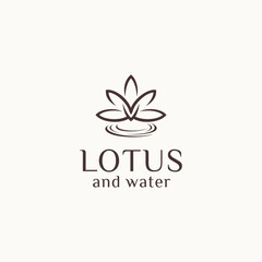 Water and Lotus for Traditional Spiritual Spa logo design, suitable for your design need, logo, illustration, animation, etc.