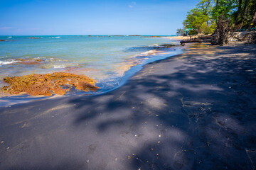 black sand beach on Nang Thong Beach in Khaolak