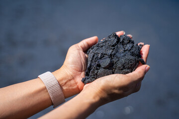 black sand beach on Nang Thong Beach in Khaolak