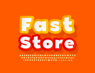 Vector business Emblem Fast Store. Modern Creative Font. Artistic Alphabet Letters and Numbers set