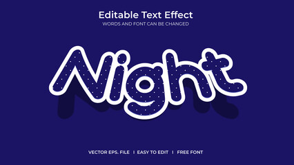 Editable text effect night