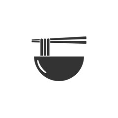 Vector noodle bowl icon with silhouette style