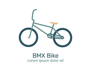 Bicycle logo, icon. Design template linear minimal style_ BMX Bike, Vector illustration.