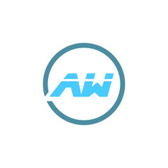 AW letter logo design