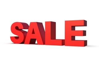 3d Rendering: Sale on White Background