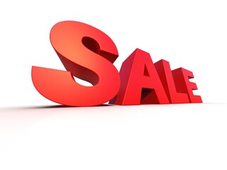 3d Rendering: Sale on White Background
