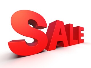 3d Rendering: Sale on White Background