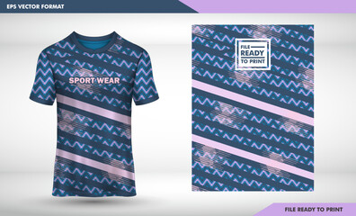 Jersey mockup design template, t-shirt sport Soccer  for football club. jersey team, racing, cycling, Running, gaming, Casual, Futsal, Badminton, Zig zag texture, woman color, navy