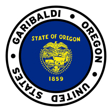 Round Garibaldi Oregon United States Flag Clipart