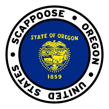 Round Scappoose Oregon United States Flag Clipart