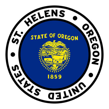 Round St. Helens Oregon United States Flag Clipart