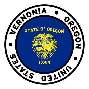 Round Vernonia Oregon United States Flag Clipart