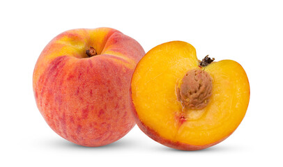 Fototapeta na wymiar Peach fruit isolated on the white background.