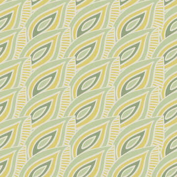 A Simple Green Leafy Seamless Vector Pattern