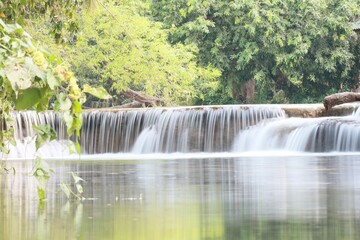 selectable focus blur Beautiful landscape. Chet Sao Noi Waterfall Chet Sao Noi Waterfall National Park, Saraburi Province, Thailand