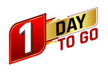 1 days to go countdown left days banner isolated on white background. Sale concept. Vector illustration. - obrazy, fototapety, plakaty