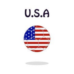 Soccer ball with United States Of America flag motif. Vector illustration 