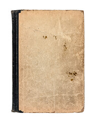 blank hard cover of old book isolated