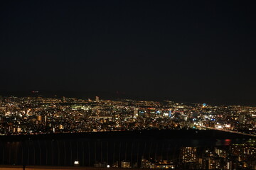 日本 大阪府 梅田スカイビル 空中庭園展望台からの眺望 夜景