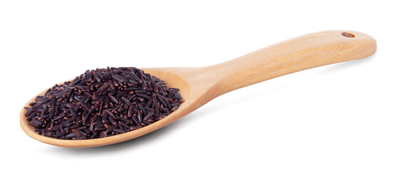Riceberry rice isolated on white background, healthy food.