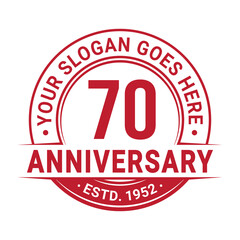 70 years anniversary logo design template. 70th anniversary celebrating logotype. Vector and illustration.
