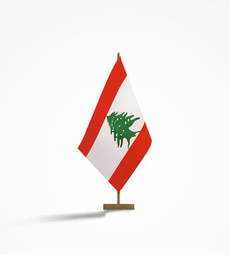 Lebanon Small Desk flag illustration on white background 