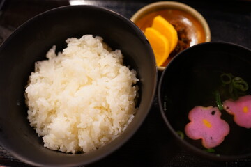 Japanese Rice and Soup - お米 白米 ご飯 すまし汁