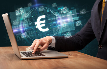 business hand working in stock market