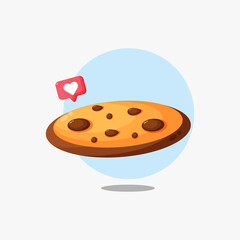Chocolate cookies cartoon icon design